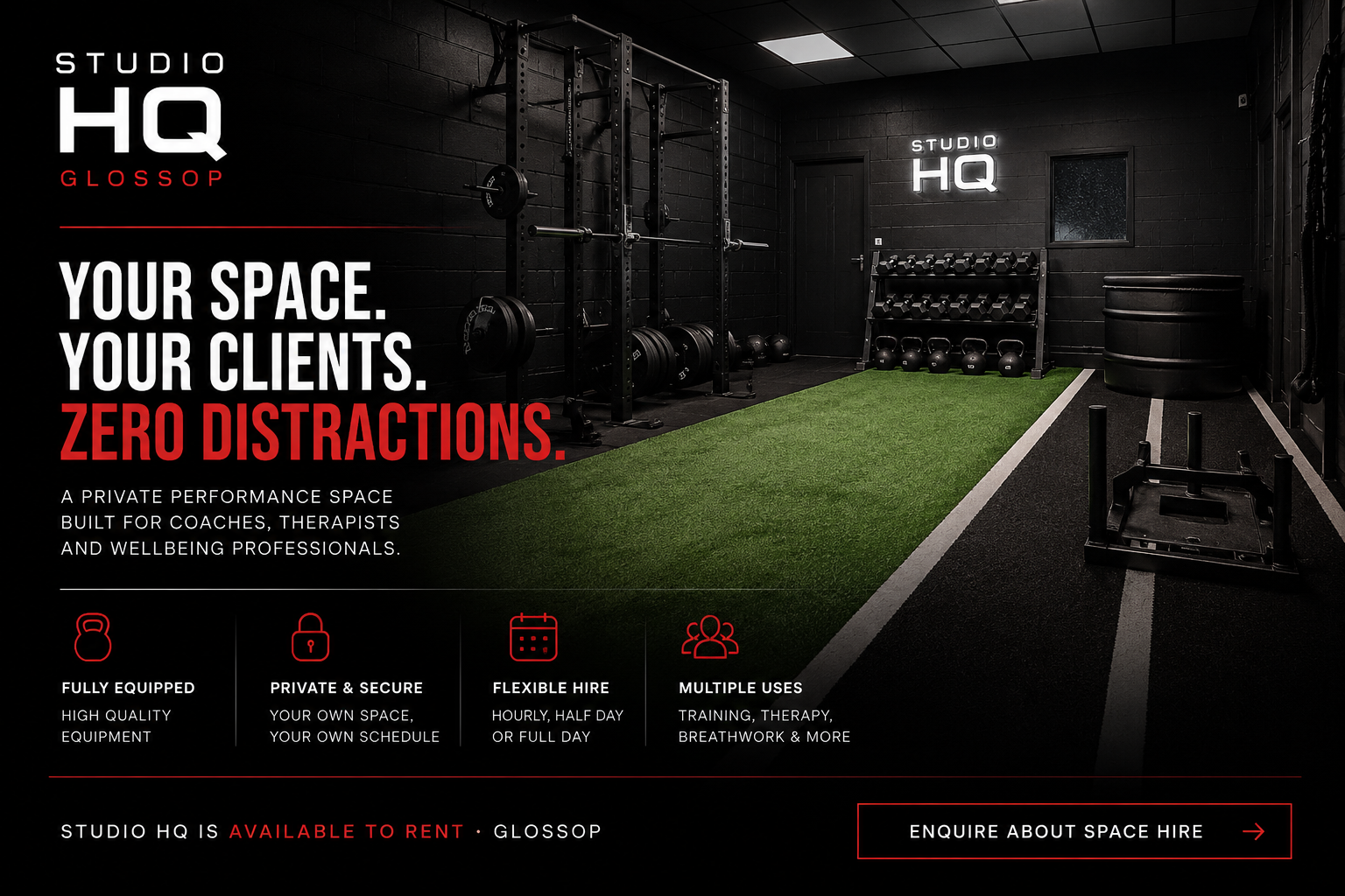 Studio HQ private coaching and practitioner space in Glossop